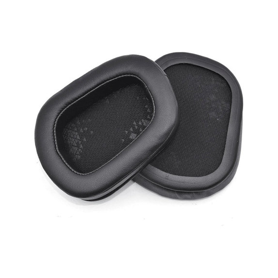 Perne de schimb pentru Logitech G633 Artemis, G933 Artemis, Spumă cu memorie + piele PU, Negru, 1 pereche