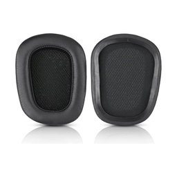Perne de schimb pentru Logitech G633 Artemis, G933 Artemis, Spumă cu memorie + Piele, Negru, 1 pereche