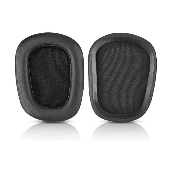 Perne de schimb pentru Logitech G633 Artemis, G933 Artemis, Spumă cu memorie + Piele, Negru, 1 pereche