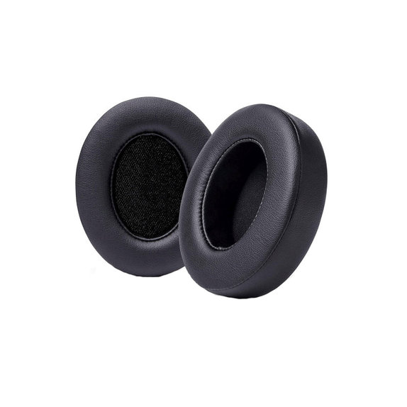 Perne de schimb pentru Beats Studio 2, 3, Spumă cu memorie + Piele, Negru, 1 pereche