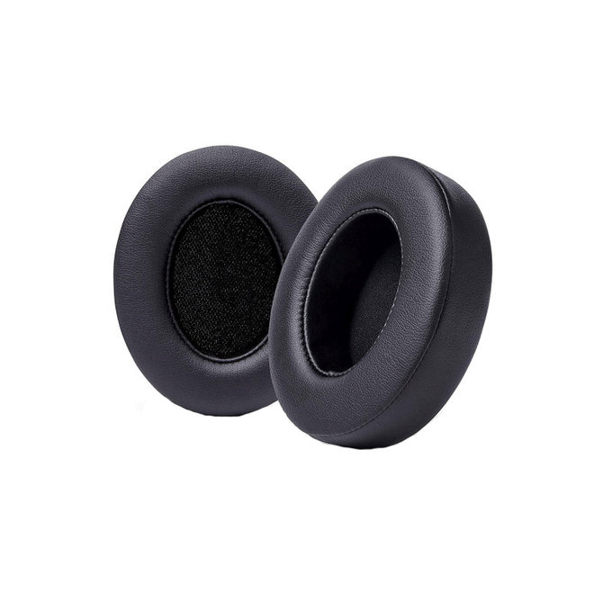 Perne de schimb pentru Beats Studio 2, 3, Spumă cu memorie + Piele, Negru, 1 pereche
