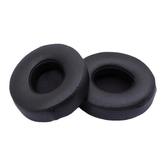 Perne de schimb pentru Beats Solo 2, 3, Spumă cu memorie + Piele, Negru, 1 pereche
