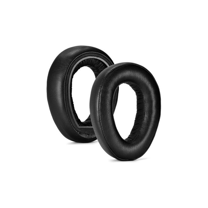 Perne de schimb pentru Sennheiser PXC550, PX550, Spumă cu memorie + Piele, Negru, 1 pereche