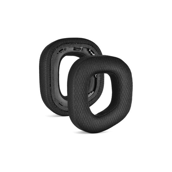 Perne de schimb pentru Corsair HS80, Spumă cu memorie + Velur, Negru, 1 pereche