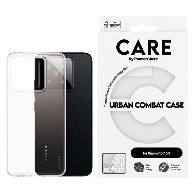 Caz Urban Combat pentru Xiaomi 15C 5G, Transparent, PanzerGlass