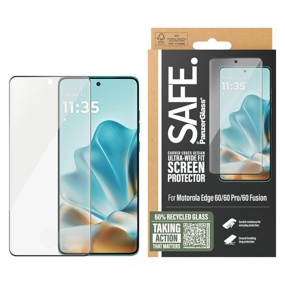 Sticlă securizată UWF pentru Motorola Edge 60/60 Pro/60 Fusion, Negru, SAFE by PanzerGlass