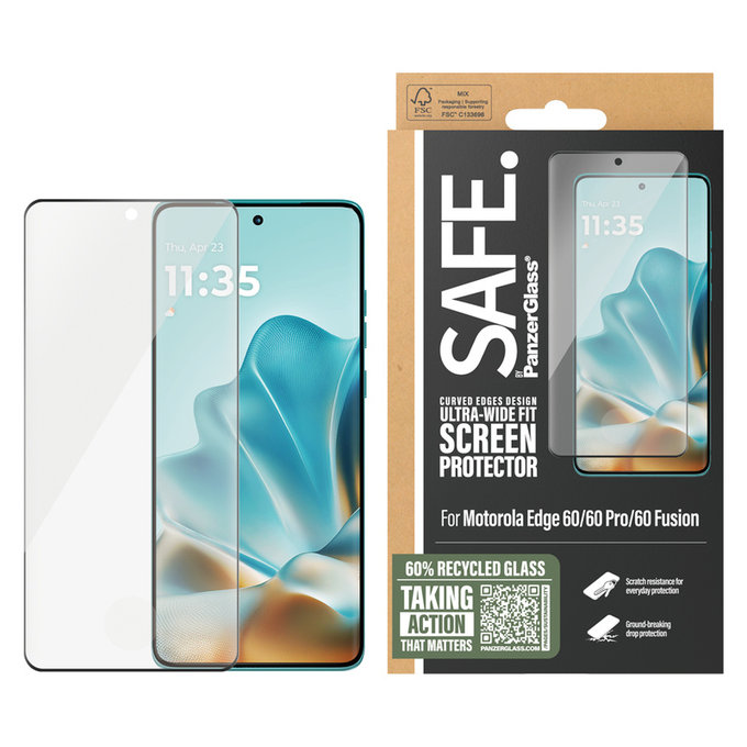 Sticlă securizată UWF pentru Motorola Edge 60/60 Pro/60 Fusion, Negru, SAFE by PanzerGlass