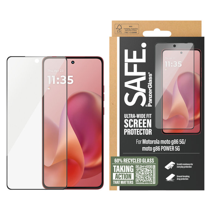 Sticlă securizată UWF pentru Motorola Moto G86 Power, Negru, SAFE by PanzerGlass
