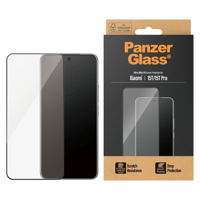 Sticlă securizată UWF pentru Xiaomi 15T/15T Pro, Negru, PanzerGlass