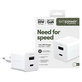 Adaptor de călătorie Grand Prix USB-C/USB-A, GaN, 35 W PD, argintiu-alb, empower