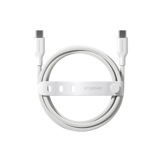 Cablu USB-C, 60 W, Racing, 2 m, Alb-argintiu, empower