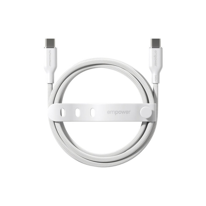 Cablu USB-C, 240 W, Racing, 1,2 m, argintiu-alb, empower