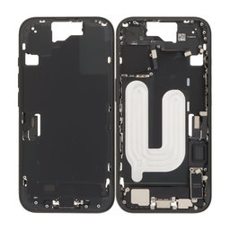 Apple iPhone 16 - Cadru Mijlociu + Butoane de Pornire, Volum și Cameră (Black)