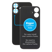 Apple iPhone 17 - Sticlă Carcasă Spate cu Orificiu Mărit pentru Cameră (Black)