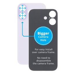 Apple iPhone 17 - Sticlă Carcasă Spate cu Orificiu Mărit pentru Cameră (Lavender)