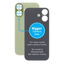 Apple iPhone 17 - Sticlă Carcasă Spate cu Orificiu Mărit pentru Cameră (Sage)