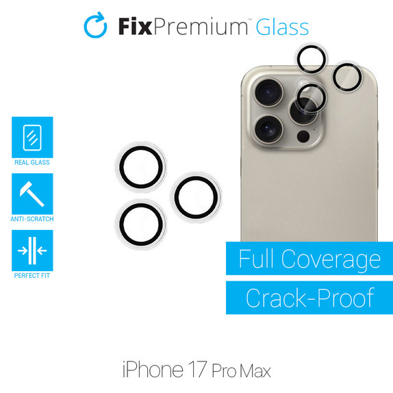 FixPremium Glass - Sticlă Călită Cameră Spate fără Ramă pentru iPhone 17 Pro Max