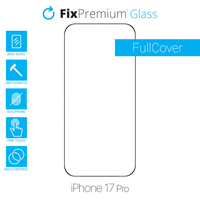 FixPremium FullCover Glass - Geam Securizat pentru iPhone 17 Pro