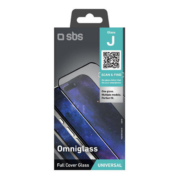 Sticlă securizată universală Omniglass J, Negru, SBS