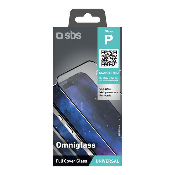Sticlă securizată universală Omniglass P, Negru, SBS