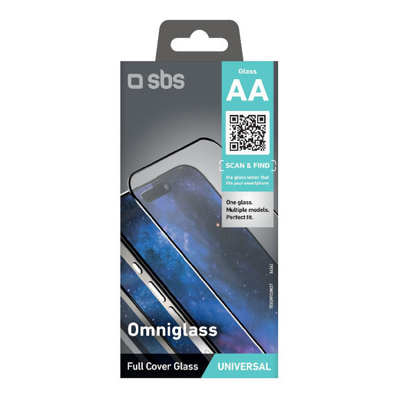 Sticlă securizată universală Omniglass AA, Negru, SBS