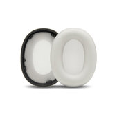 Perne de Schimb pentru Sony WH-1000XM6, Spumă cu memorie + piele PU, Alb, 1 pereche