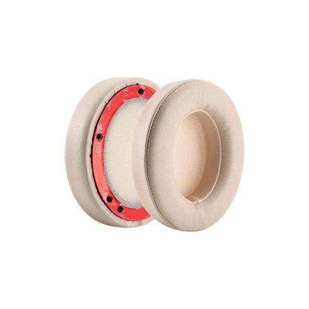 Perne de Schimb pentru Beats Studio 2.0 și 3.0, Spumă cu memorie + piele PU, Bej, 1 pereche