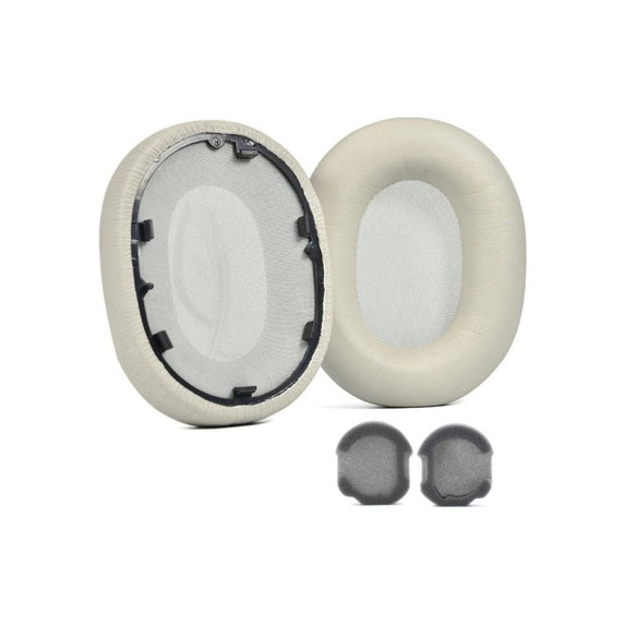 Perne de Schimb pentru Sony WH-1000XM5, Spumă cu memorie + piele PU, Gri, 1 pereche