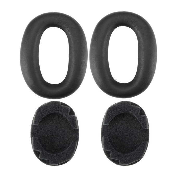 Perne de Schimb pentru Sony MDR-1000X, WH-1000XM2, Spumă cu memorie + piele PU, Negru, 1 pereche