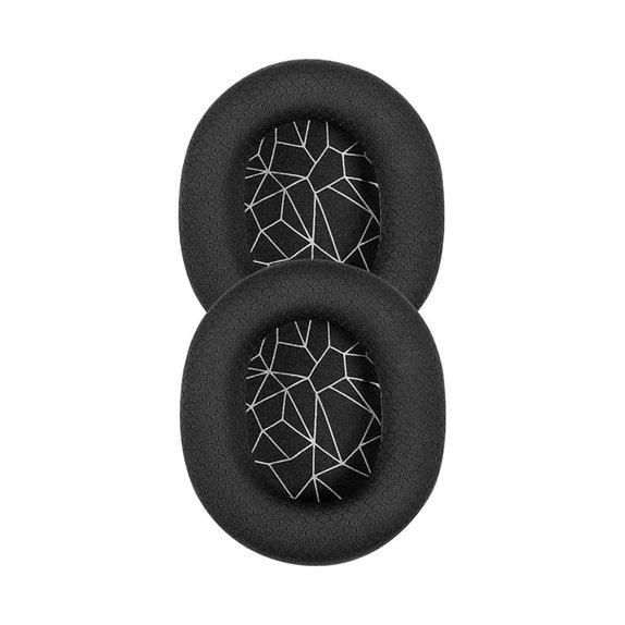 Perne de Schimb pentru SteelSeries Arctis 3, 5, 7, 9 Pro, Spumă cu memorie + Textil, Negru / Alb, 1 pereche