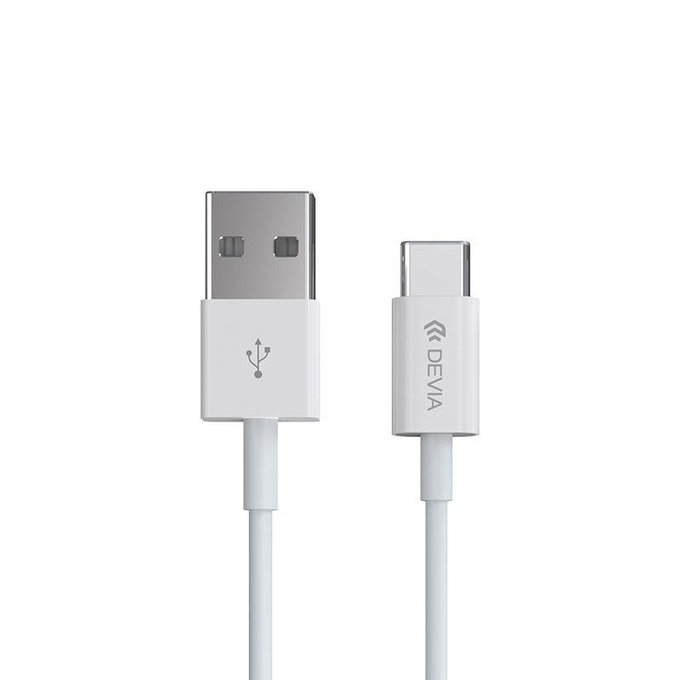 Cablu USB / USB-C Smart, 2.1A, 2m, alb, Devia