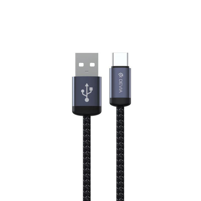Cablu USB / USB-C Gracious, 2.1A, 2m, negru, Devia