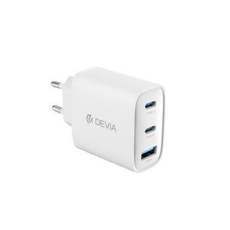 Adaptor de încărcare Extreme Speed, 2x USB-C + USB-A, PD 65W, alb, Devia
