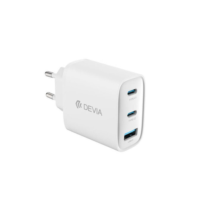 Adaptor de încărcare Extreme Speed, 2x USB-C + USB-A, PD 65W, alb, Devia