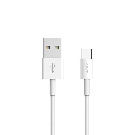 Cablu USB / USB-C Smart, 2.1A, 1m, alb, Devia