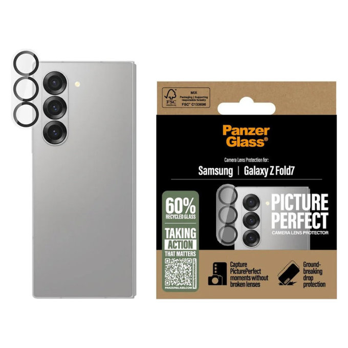 Protecție lentile cameră PicturePerfect pentru Samsung Z Fold7, Negru, PanzerGlass