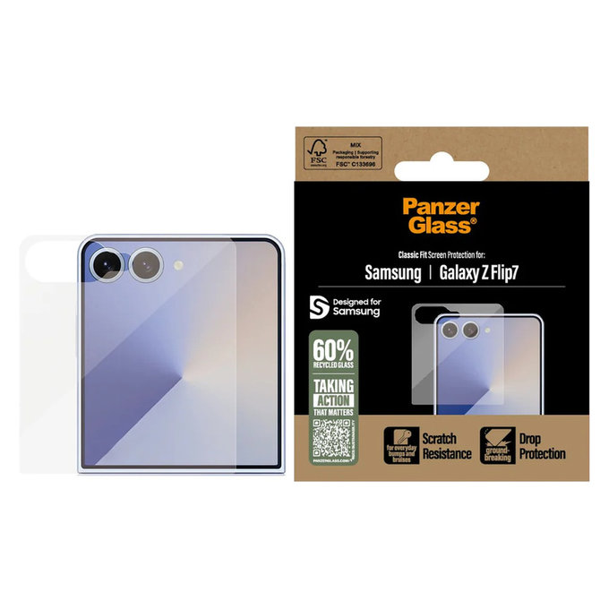 Sticlă securizată Classic Fit pentru Samsung Galaxy Z Flip7, Transparent, PanzerGlass
