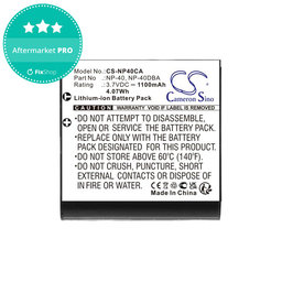 Baterie pentru Casio Exilim Ex-FC100, 1100mAh, Li-Ion, 3.7V, NP-40, HQ