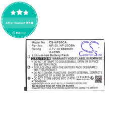 Baterie pentru Casio Exilim Card Ex-S880, 650mAh, Li-Ion, 3.7V, NP-20, HQ