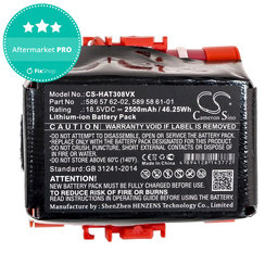 Baterie pentru Gardena R40, R50, R70, R80, Husqvarna Automower 305, 2500mAh, Li-Ion, 18.5V, 586 57 62-02, HQ