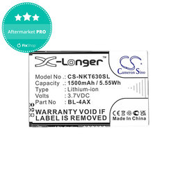 Baterie pentru Nokia 6300 4G, Nokia 8000 4G, 1500mAh, Li-Ion, 3.7V, BL-4AX, HQ
