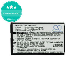 Baterie pentru LG 230 Nite, 650mAh, Li-Ion, 3.7V, LGIP-430A, HQ