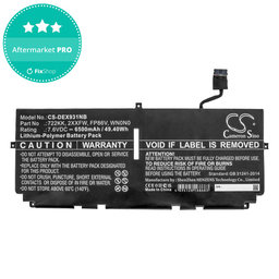 Baterie pentru Dell XPS 13 9300, 9380, 9310, 6500mAh, Li-Pol, 7.6V, 2XXFW, HQ
