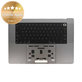Ramă superioară tastatură pentru MacBook Pro 16" A2780 (2023), cu tastatură US și baterie, Space Gray, 661-32189, Genuine Apple