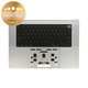Ramă superioară tastatură pentru MacBook Pro 16" A2780 (2023), cu tastatură US și baterie, Silver, 661-32190, Genuine Apple