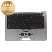 Ramă superioară tastatură pentru MacBook Pro 14", A2442 (2021), A2779 (2023), cu tastatură US și baterie, Space Gray, 661-32210, Genuine Apple
