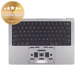 Ramă superioară tastatură pentru MacBook Pro 14", A2918 (2023), cu tastatură US și baterie, Space Gray, 661-35708, Genuine Apple