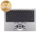 Ramă superioară tastatură pentru MacBook Pro 14", A2918 (2023), cu tastatură US și baterie, Space Gray, 661-35708, Genuine Apple