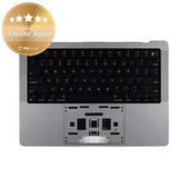 Ramă superioară tastatură pentru MacBook Pro 14", A2918 (2023), cu tastatură US și baterie, Space Black, 661-37958, Genuine Apple