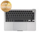 Ramă superioară tastatură pentru MacBook Air 13", A3113 (2024), cu tastatură US și baterie, Space Gray, 661-40227, Genuine Apple